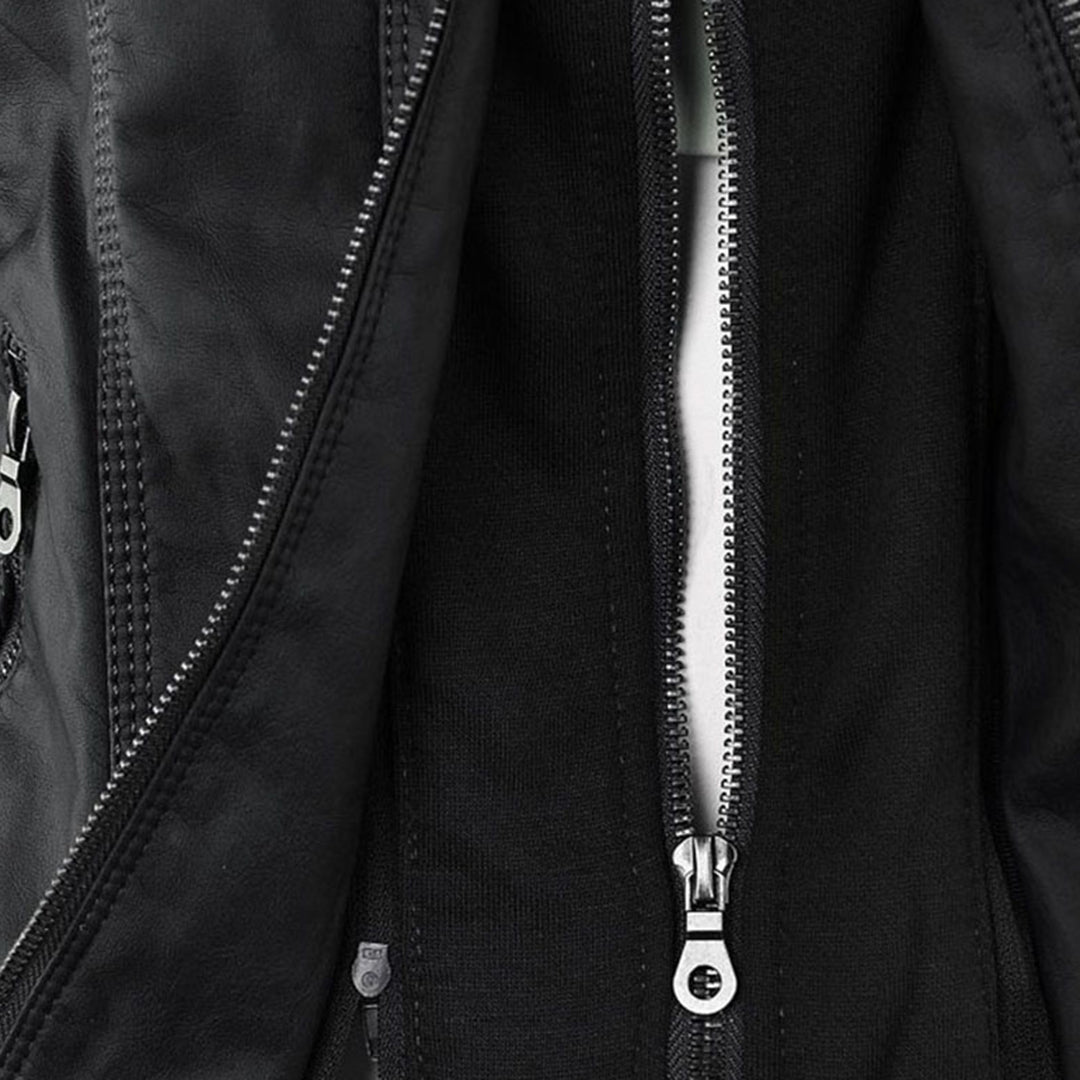 Women's fitted hooded jacket in faux leather