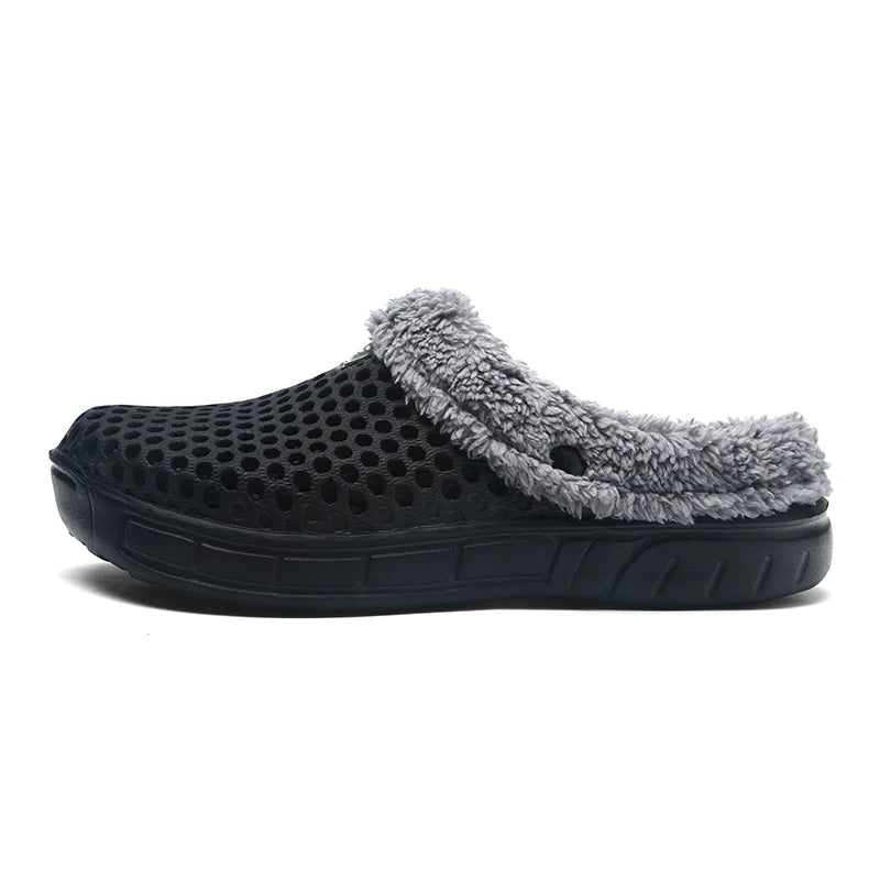 Slippers with a vented EVA upper, fleece lining and open heel - view 2
