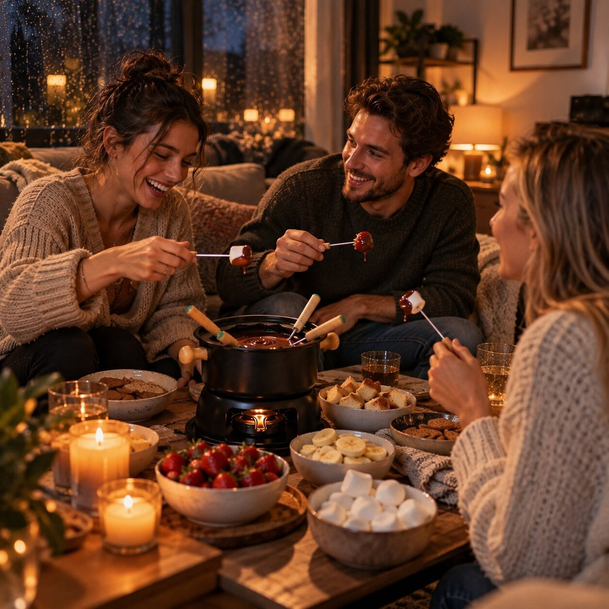 Fondue set with a steel pot, burner and 6 forks - view 2