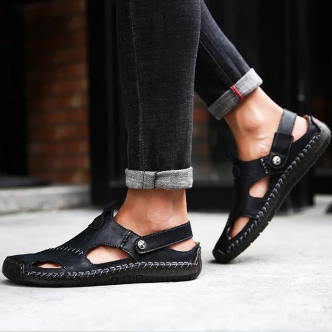 Leather Two-Way Strap Sandals — view 8