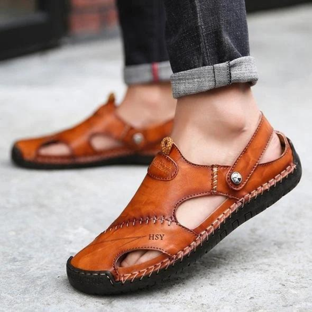 Leather Two-Way Strap Sandals — view 5