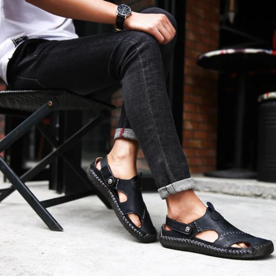 Leather Two-Way Strap Sandals — view 7