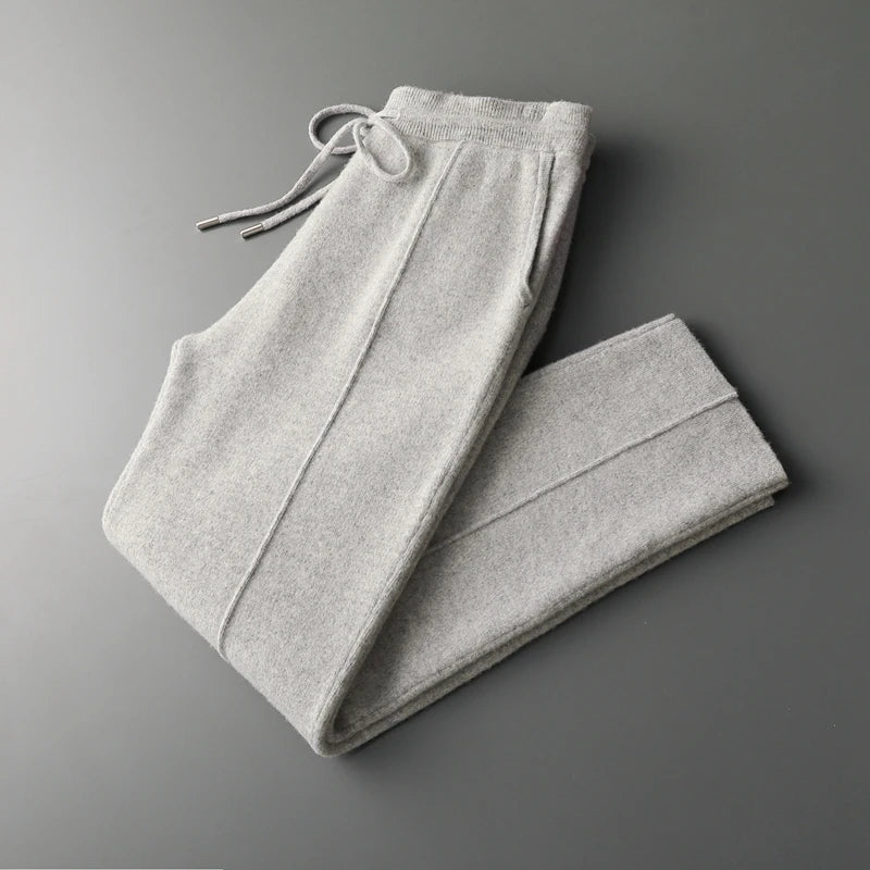 Men's Cashmere Blend Wool Trousers - side view | SAINT DOR