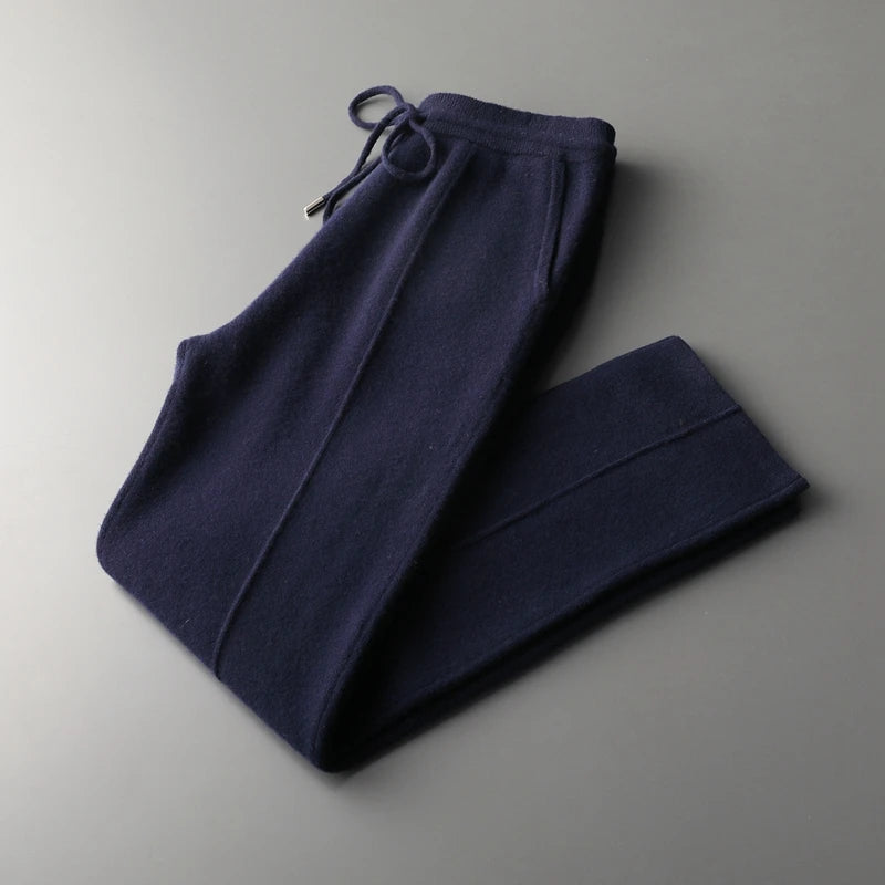 Men's Cashmere Blend Wool Trousers - back view | SAINT DOR