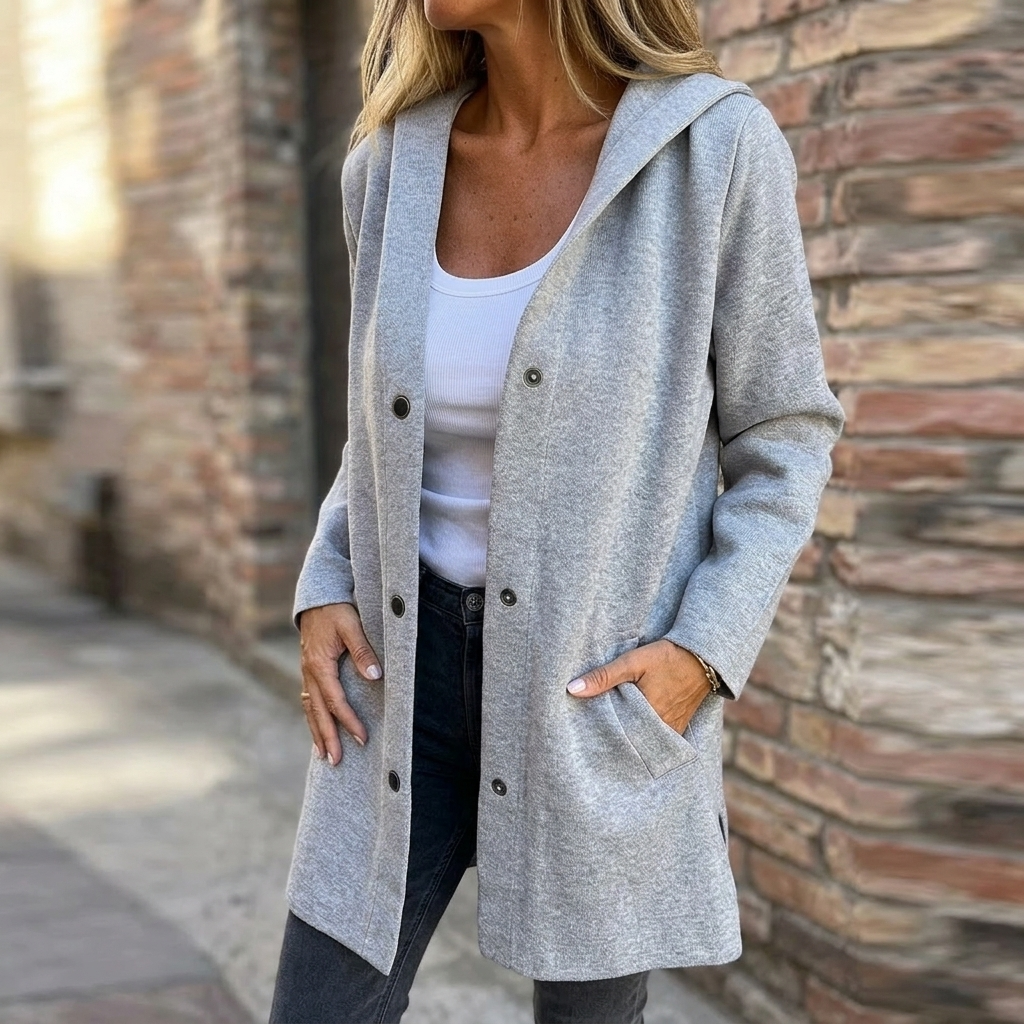 Women's hooded cardigan jacket