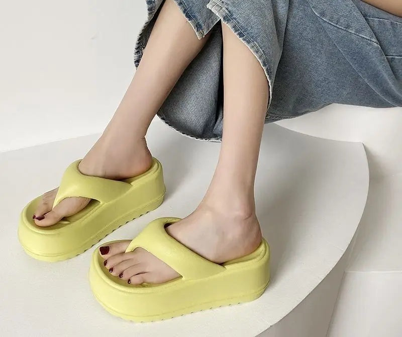 High platform flip flops in EVA with a thick toe-post strap - view 3