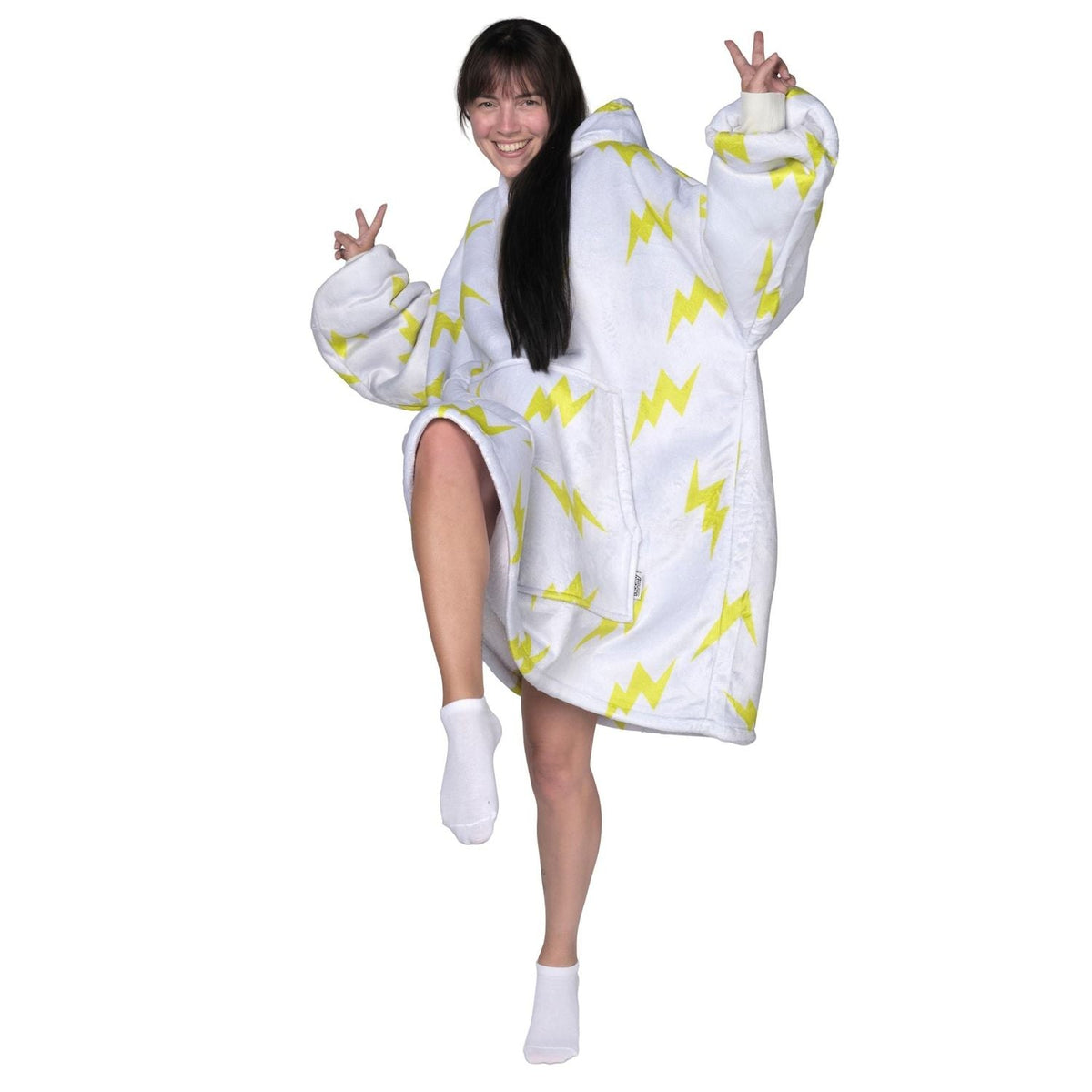 Lightning Bolt Blanket Hoodie with a Sherpa Lining