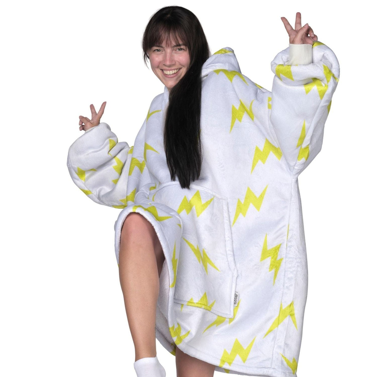 Lightning Bolt Blanket Hoodie with a Sherpa Lining