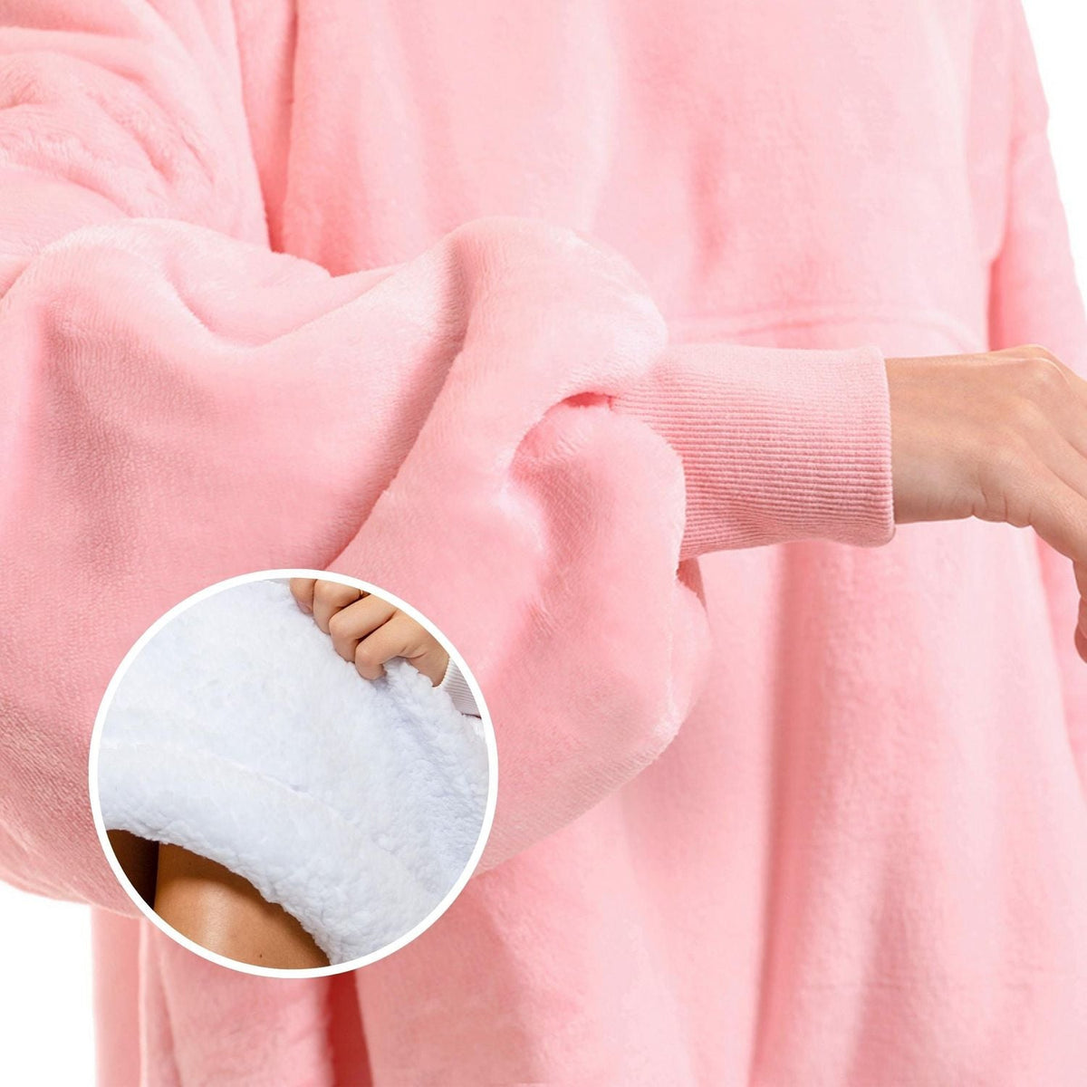 Kids' Pink Blanket Hoodie with a Sherpa Lining