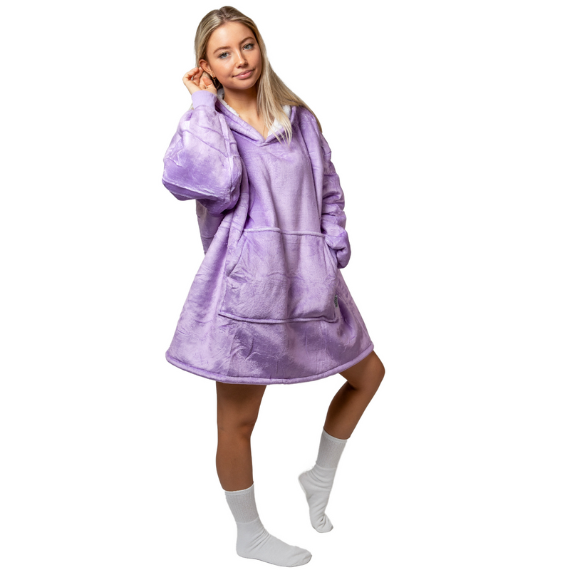 Plain Lilac Blanket Hoodie with a Sherpa Lining