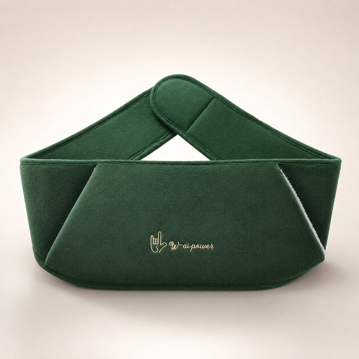 Hot water bottle waist belt with a fleece cover and hand pockets