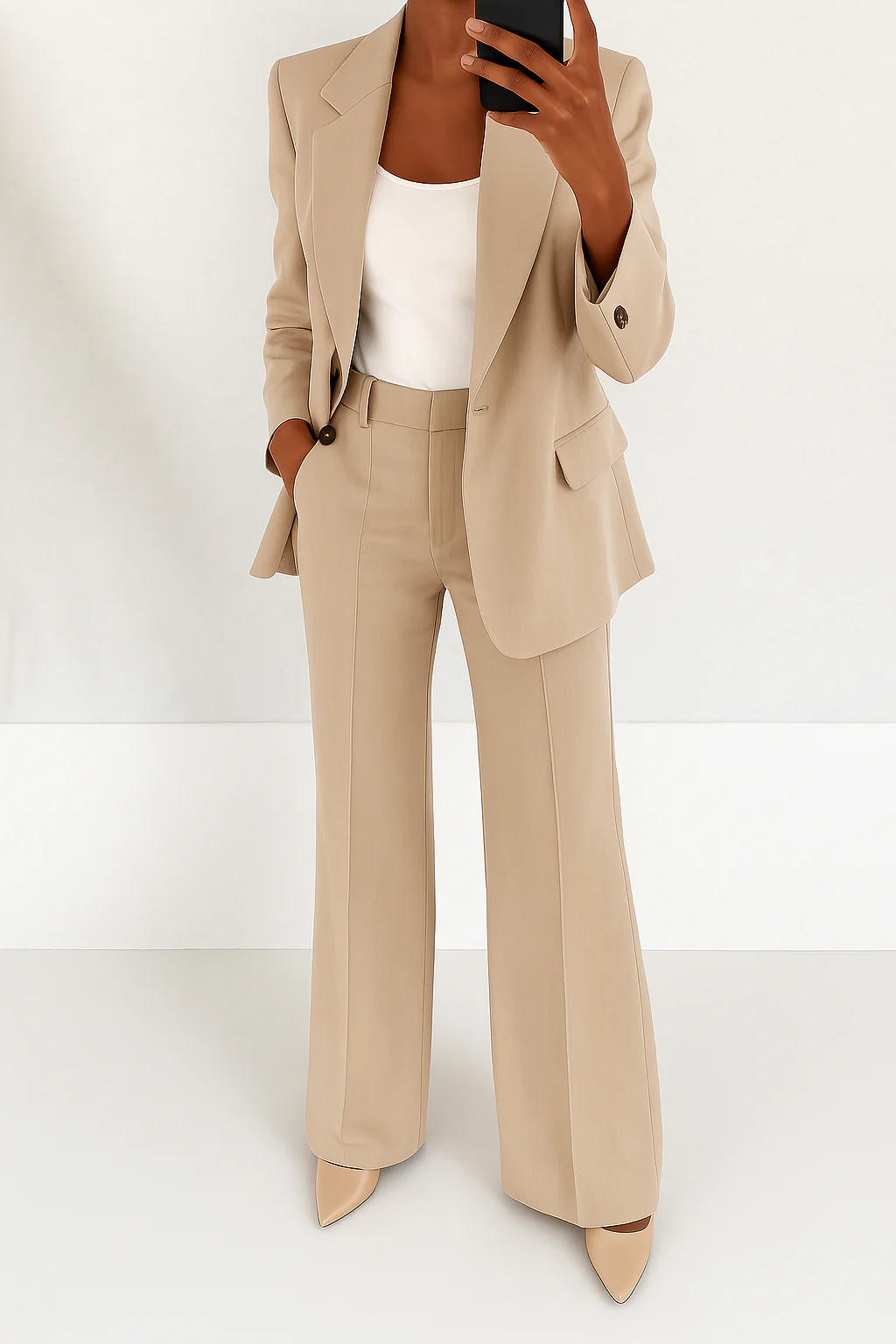 Women's Two-Piece Set - Two-Piece Women’s Suit in Grey