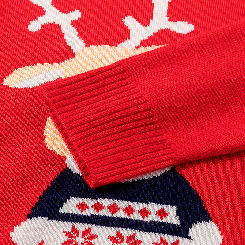 Kids' knitted Christmas jumper with a festive motif on the front