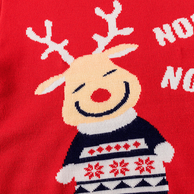Kids' knitted Christmas jumper with a festive motif on the front