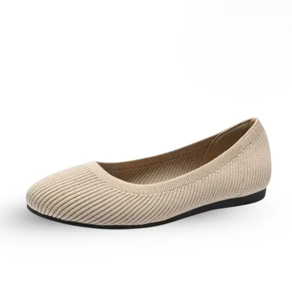 Women's knitted ballet flats with a round toe
