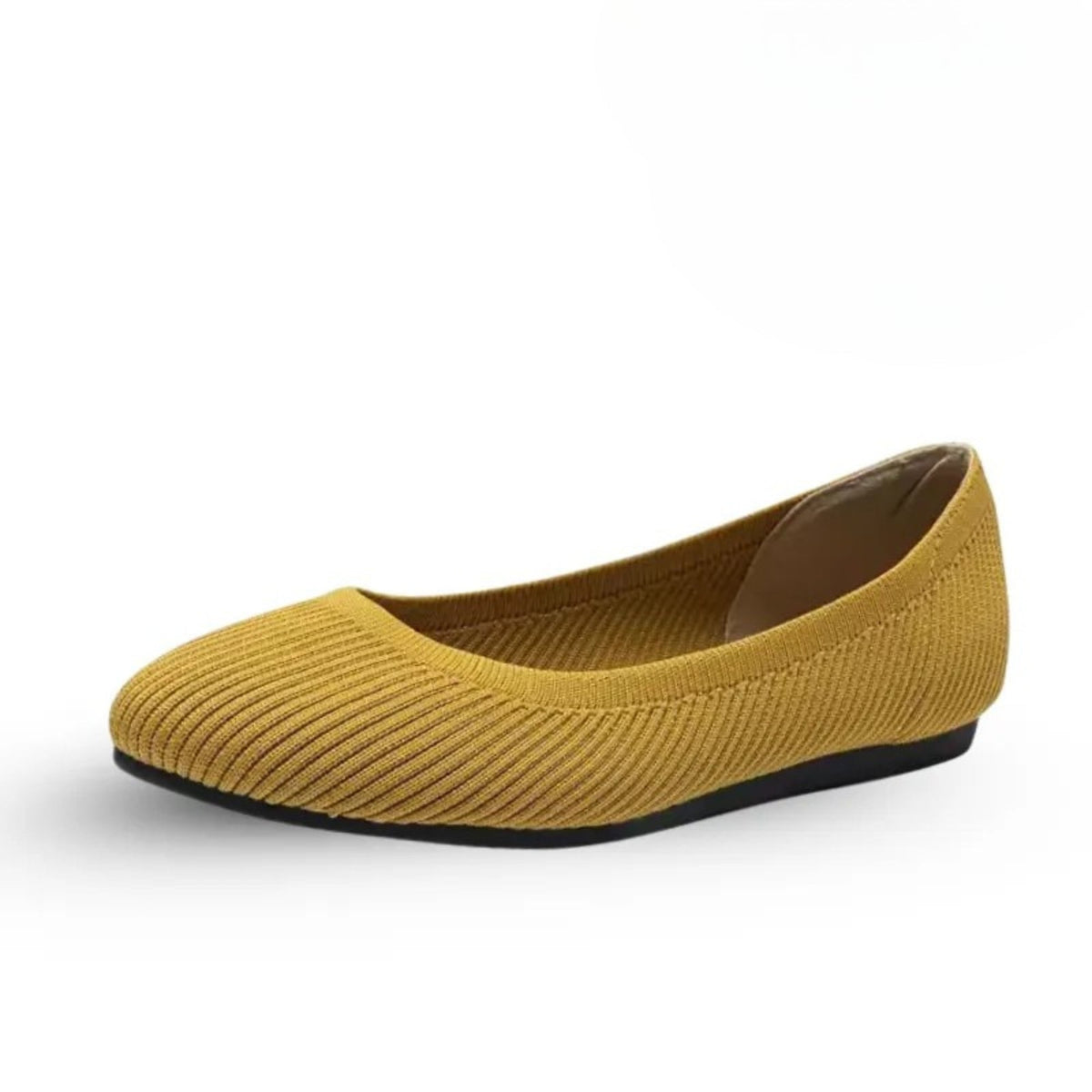 Women's knitted ballet flats with a round toe