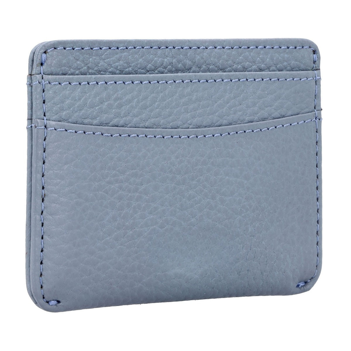 Leather Card Holder in Light Blue