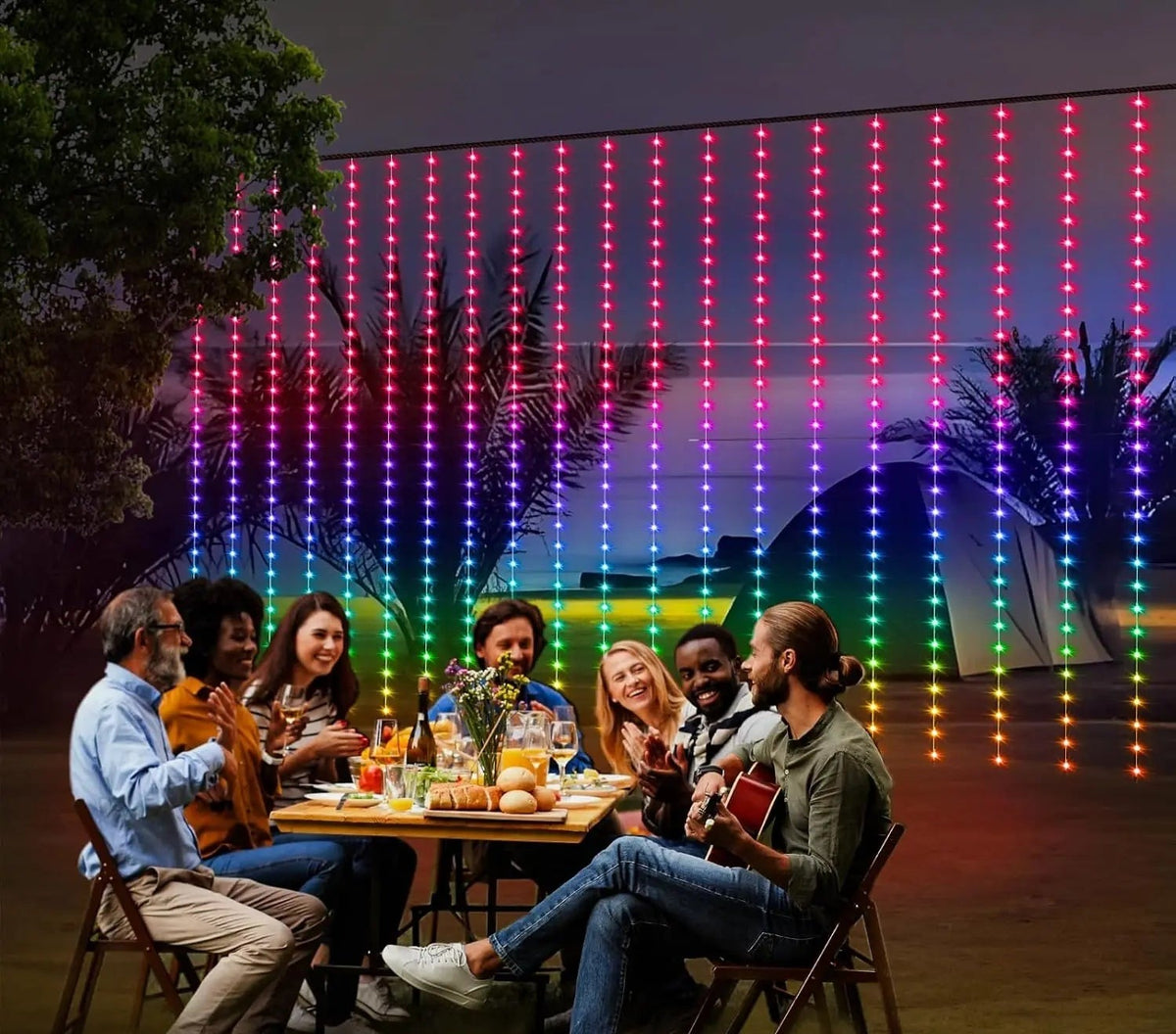 LED curtain lights with app and remote control, 3 metres wide - view 4