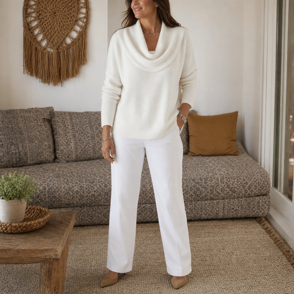 Women's cowl neck jumper - detail