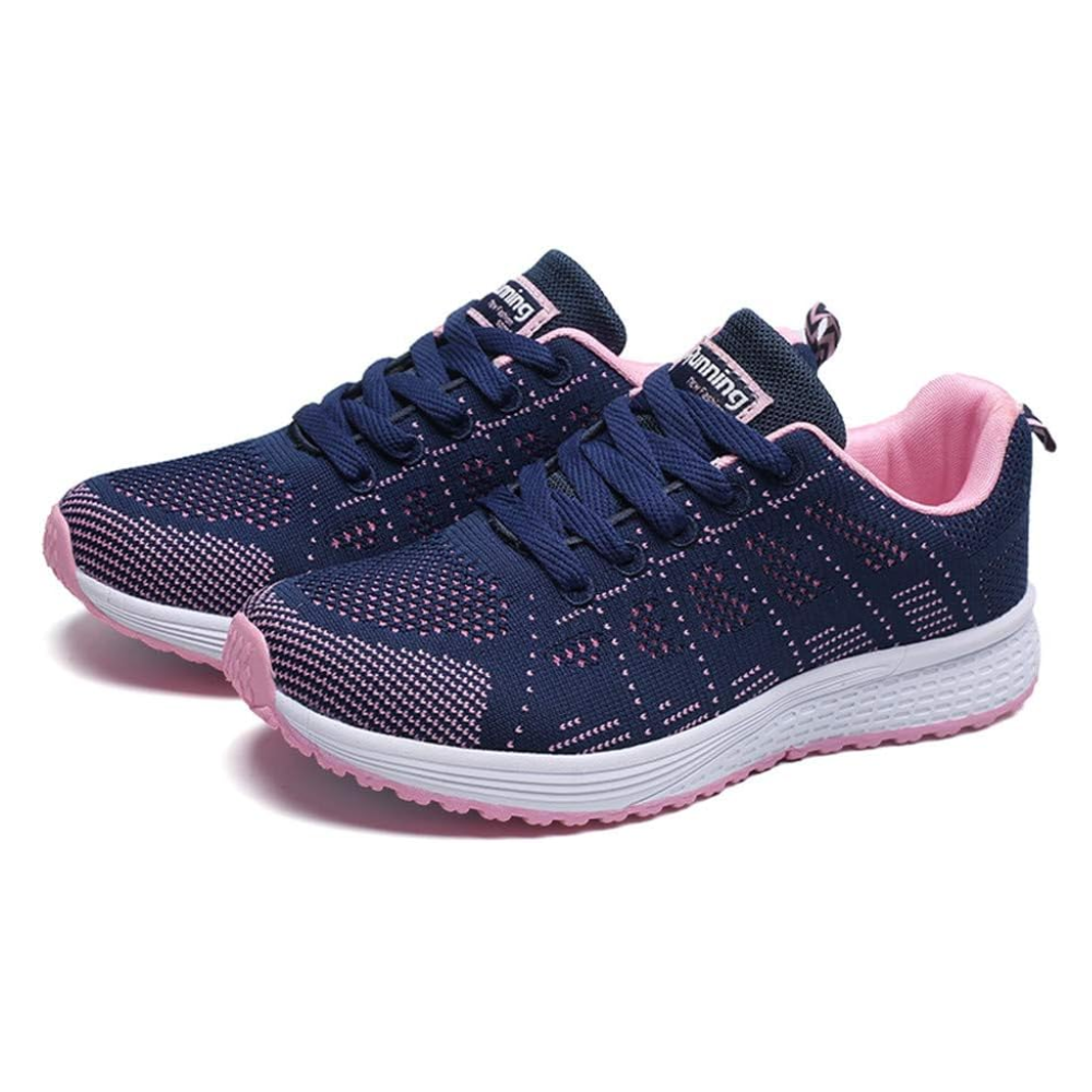 Women's lightweight knit trainers with a white foam sole