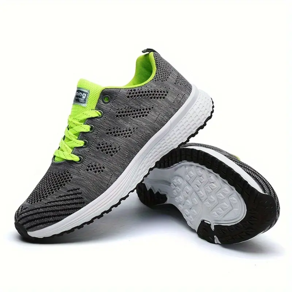 Women's lightweight knit trainers with a white foam sole