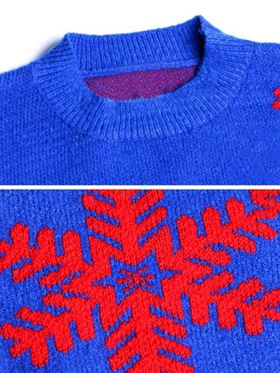 Women's longline oversized knitted Christmas jumper dress with a reindeer and snowflakes