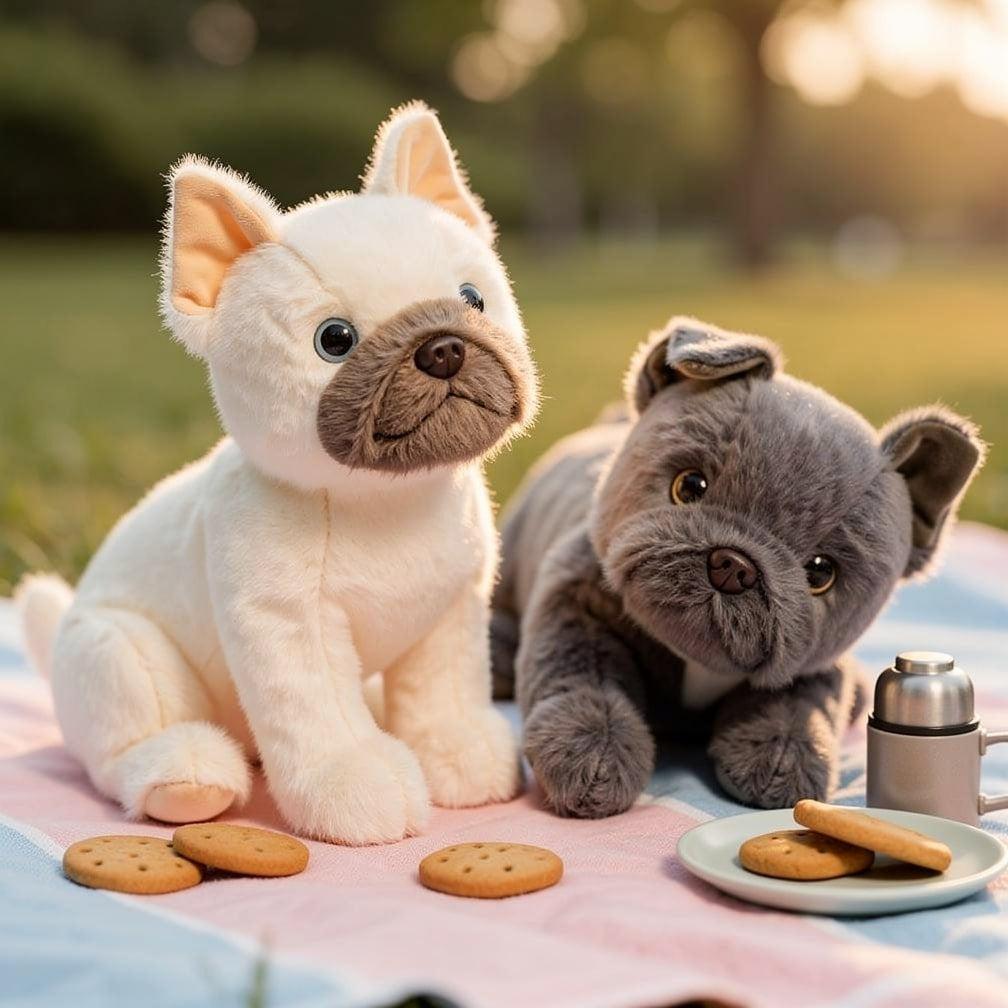 Lying bulldog soft toy of 30 cm - view 5