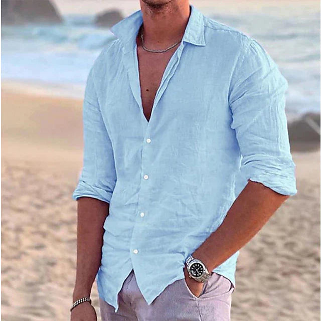 Men's elegant linen shirt - SAINT DOR - view 7