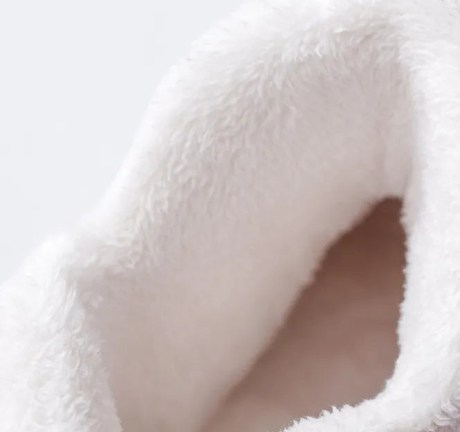 Men's bootie slippers with a fleece upper and teddy collar folded over the ankle - view 3