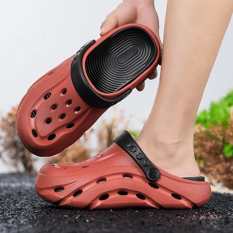 EVA clogs with a closed toe, vent holes, thick sole and pivoting heel strap - view 5