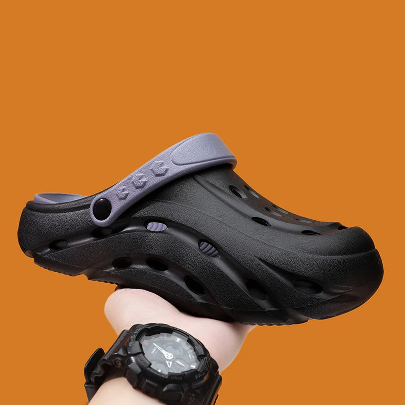 EVA clogs with a closed toe, vent holes, thick sole and pivoting heel strap - view 6