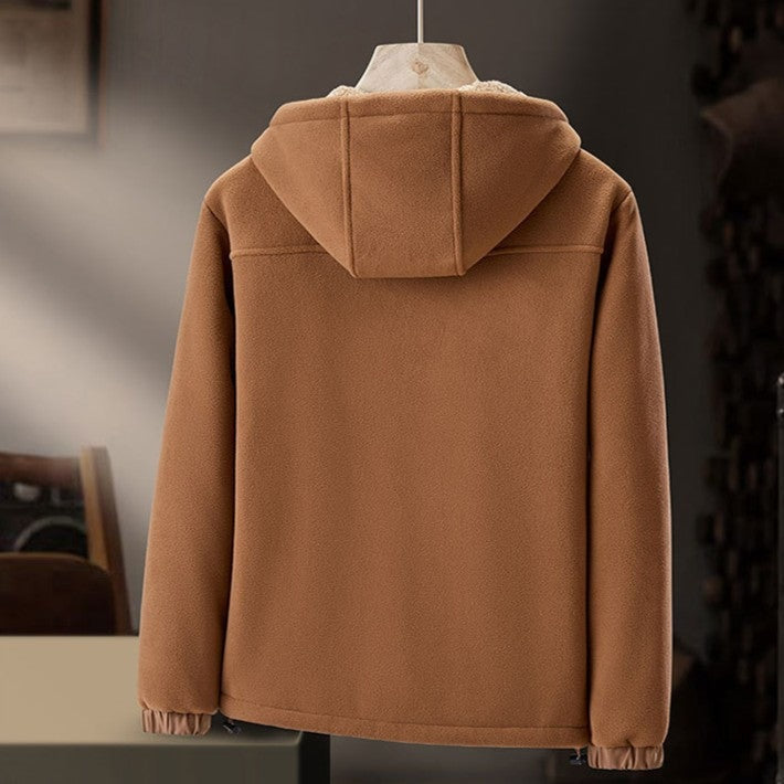 Men's fleece jacket with a teddy lining and an adjustable hood - view 4