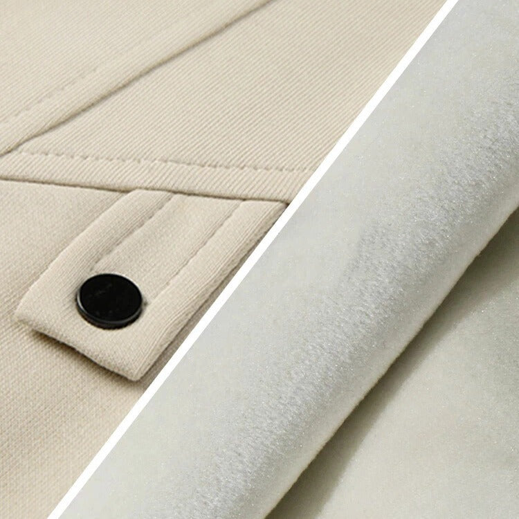 Men's fleece-lined joggers with a straight leg and a popper tab on the thigh - view 2