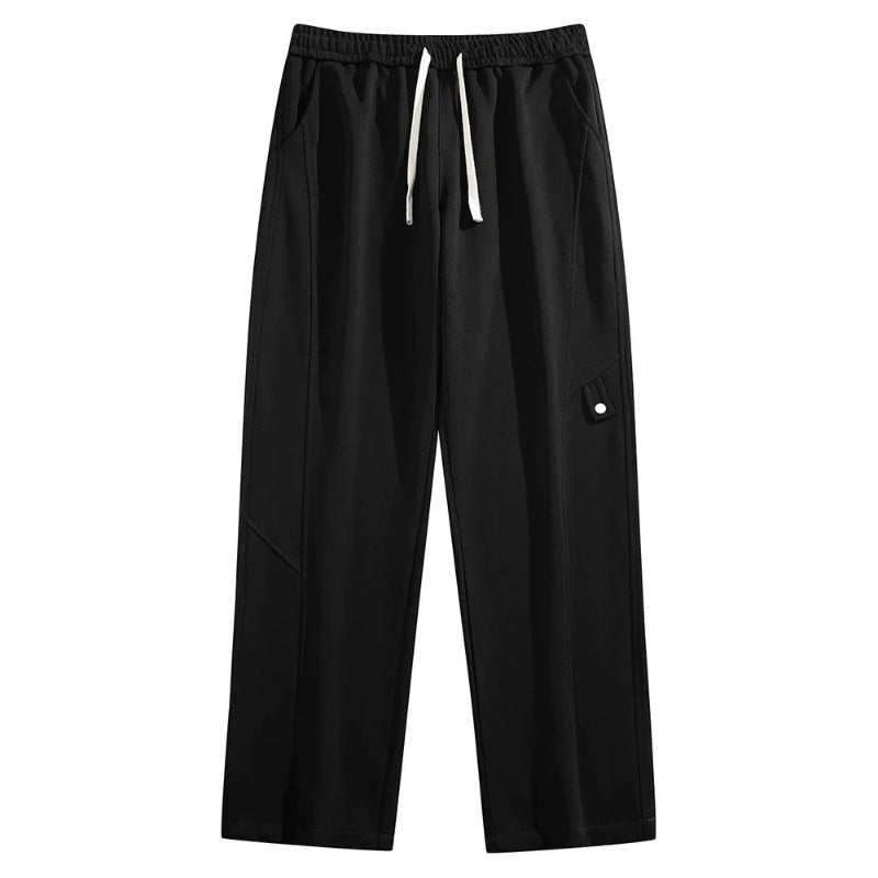 Men's fleece-lined joggers with a straight leg and a popper tab on the thigh - view 6