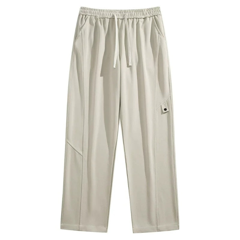 Men's fleece-lined joggers with a straight leg and a popper tab on the thigh - view 9