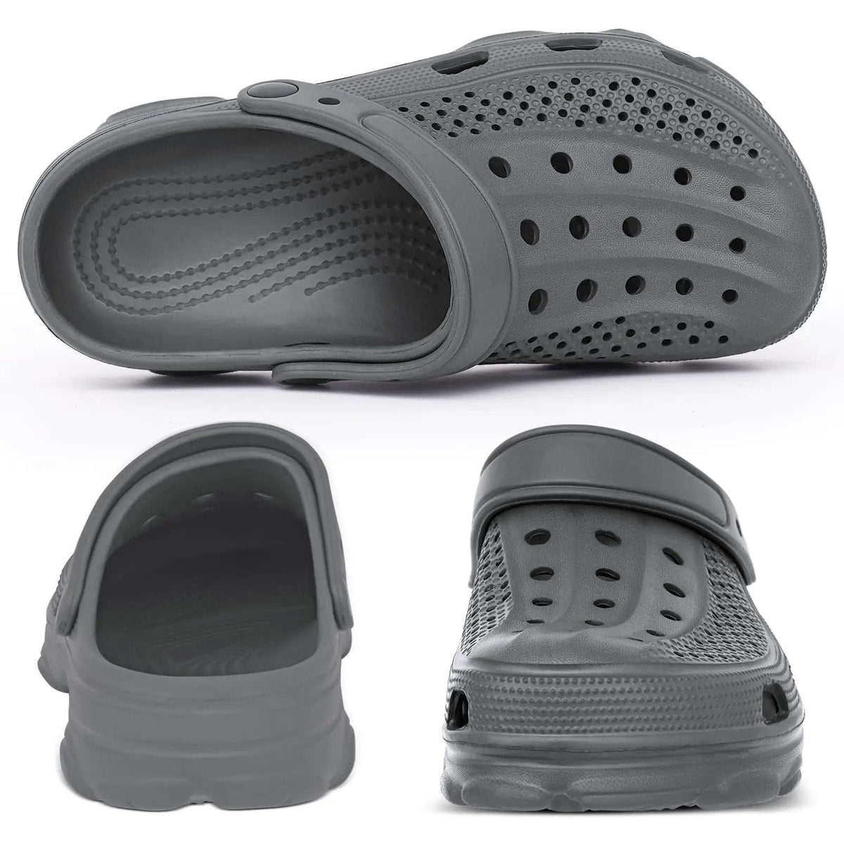 Men's EVA garden clogs with vent holes in the toe, heel strap and thick deep-tread sole - view 3