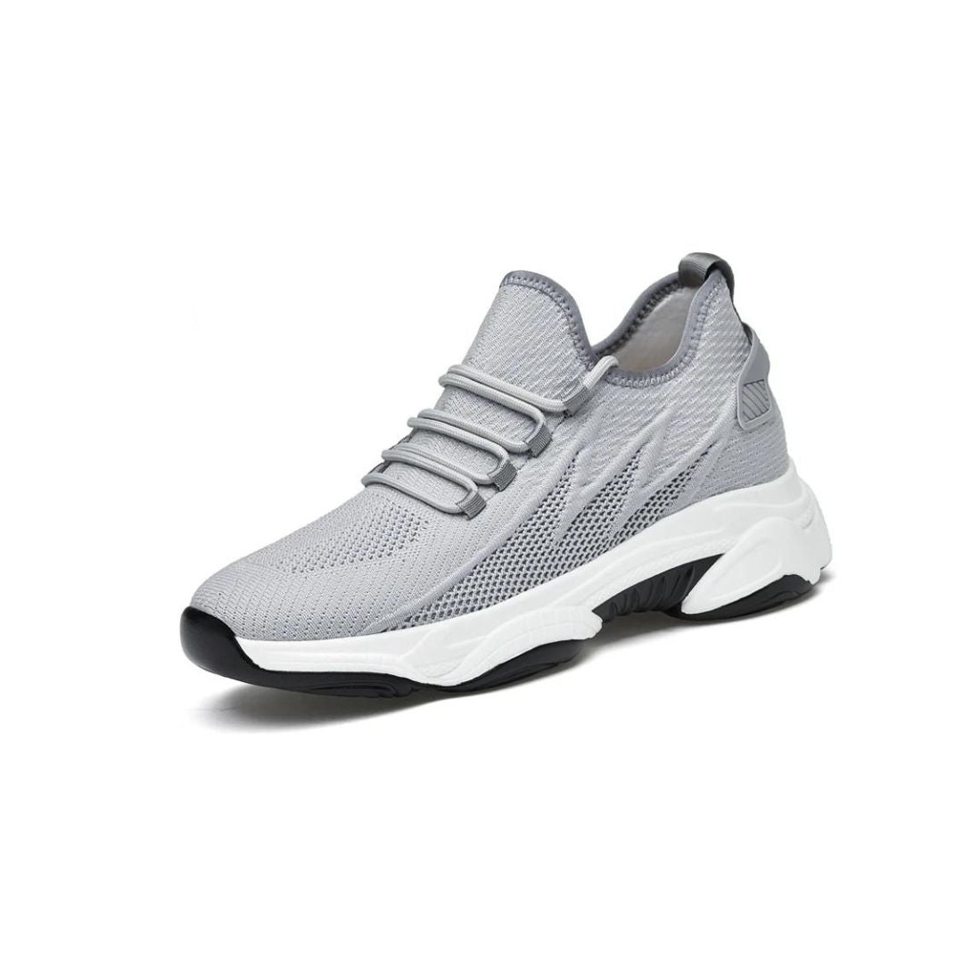 Men's height-increasing knit trainers with a hidden lift