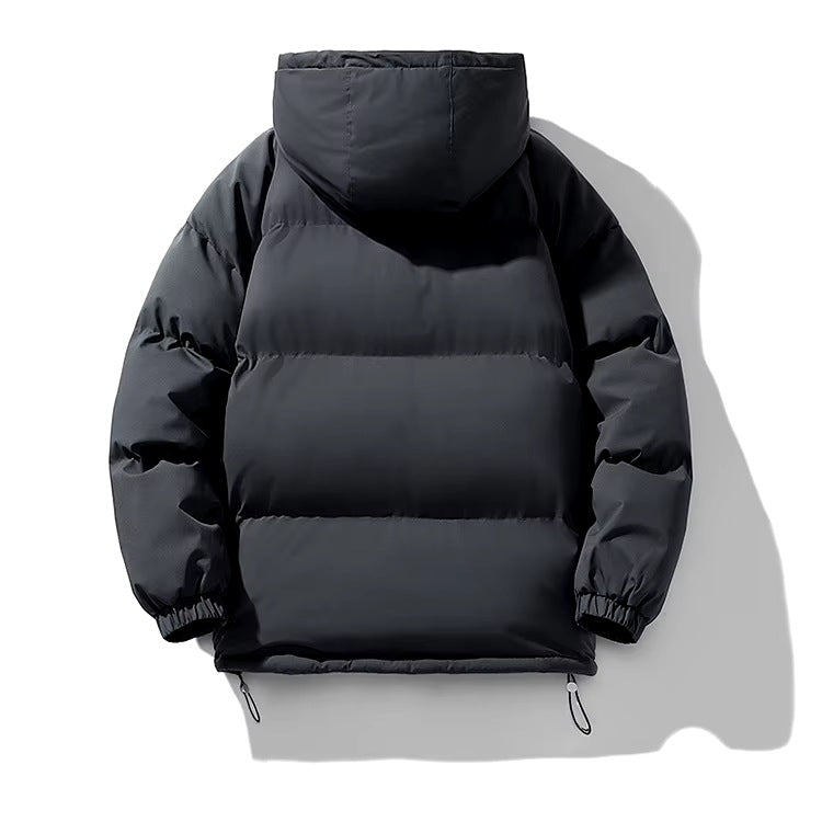 Men's hooded puffer jacket with an inner stand collar - view 7