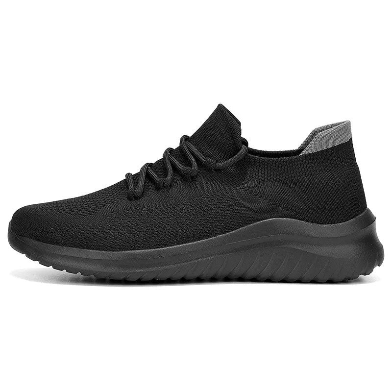 Men's knit sock trainers with laces and a lightweight cushioning sole - view 10