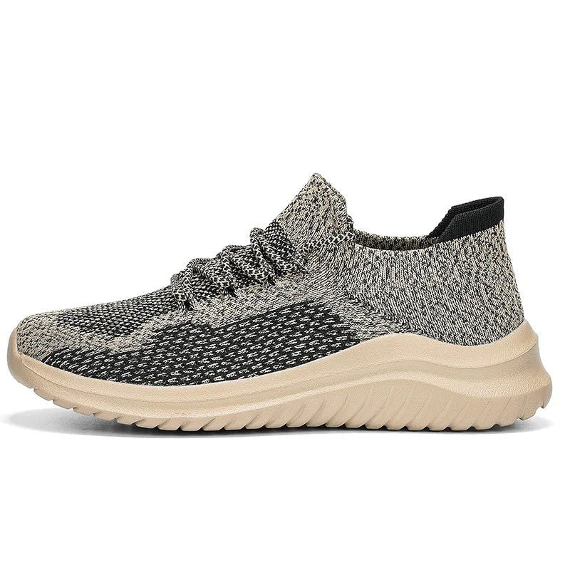 Men's knit sock trainers with laces and a lightweight cushioning sole - view 5
