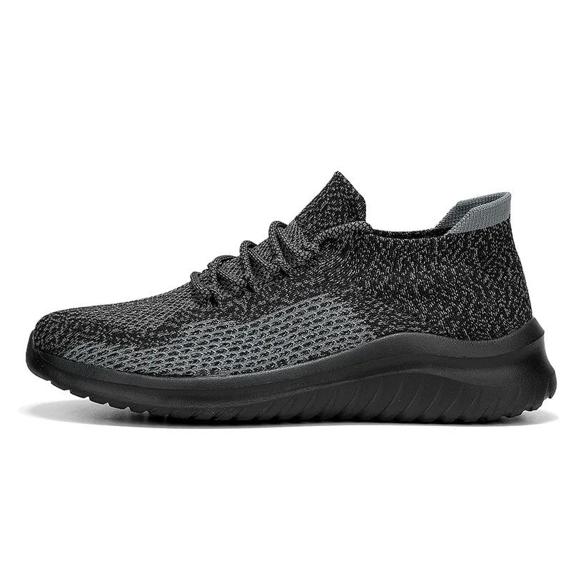 Men's knit sock trainers with laces and a lightweight cushioning sole - view 6