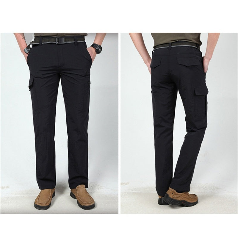 Lightweight cargo trousers for men with thigh flap pockets and flap pockets on the back - view 9