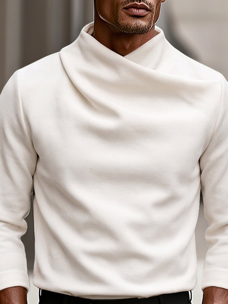 Men's long-sleeve top with a draped crossover neck - view 5