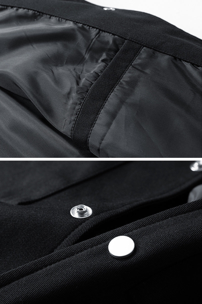 Men's oversized twill jacket with metal press studs and chest pockets