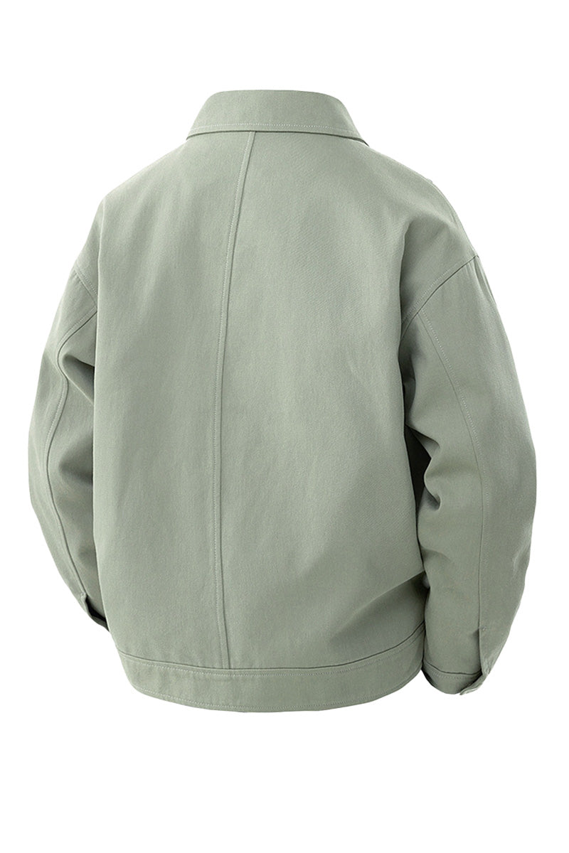 Men's oversized twill jacket with metal press studs and chest pockets