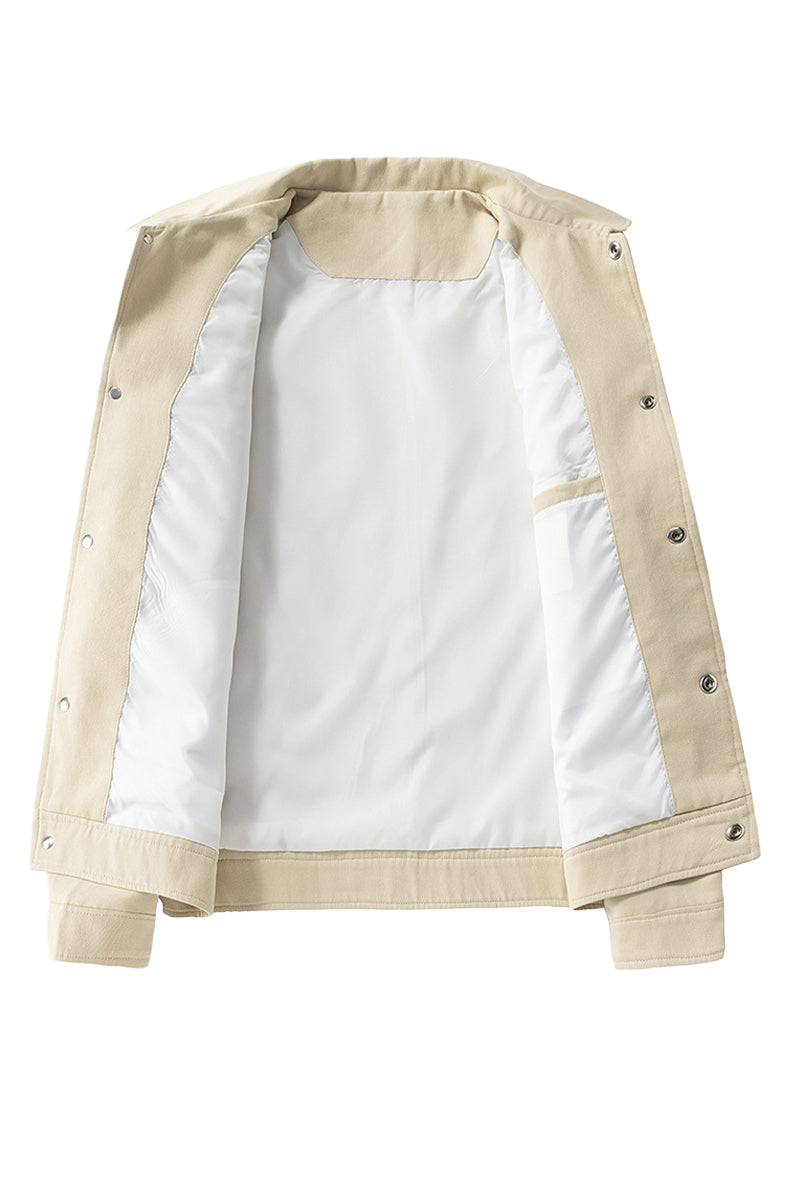 Men's oversized twill jacket with metal press studs and chest pockets