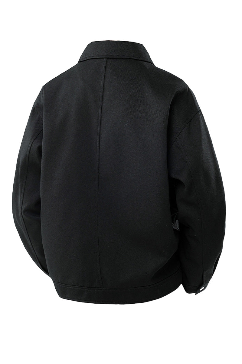 Men's oversized twill jacket with metal press studs and chest pockets