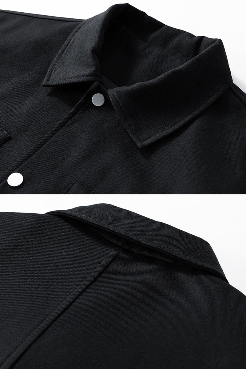 Men's oversized twill jacket with metal press studs and chest pockets