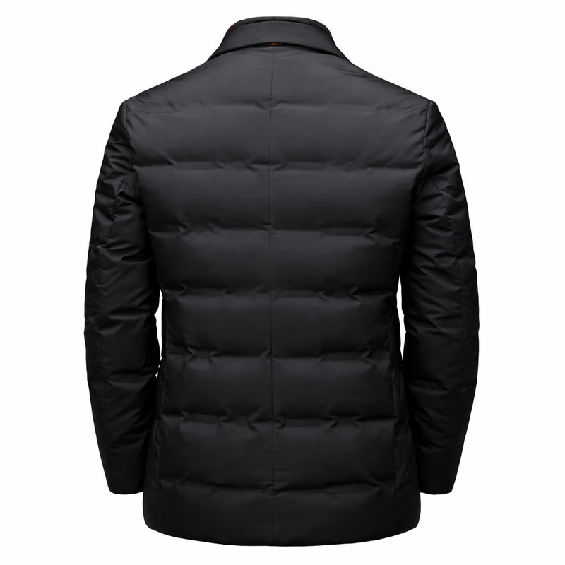 Men's padded blazer jacket with a knitted zip insert