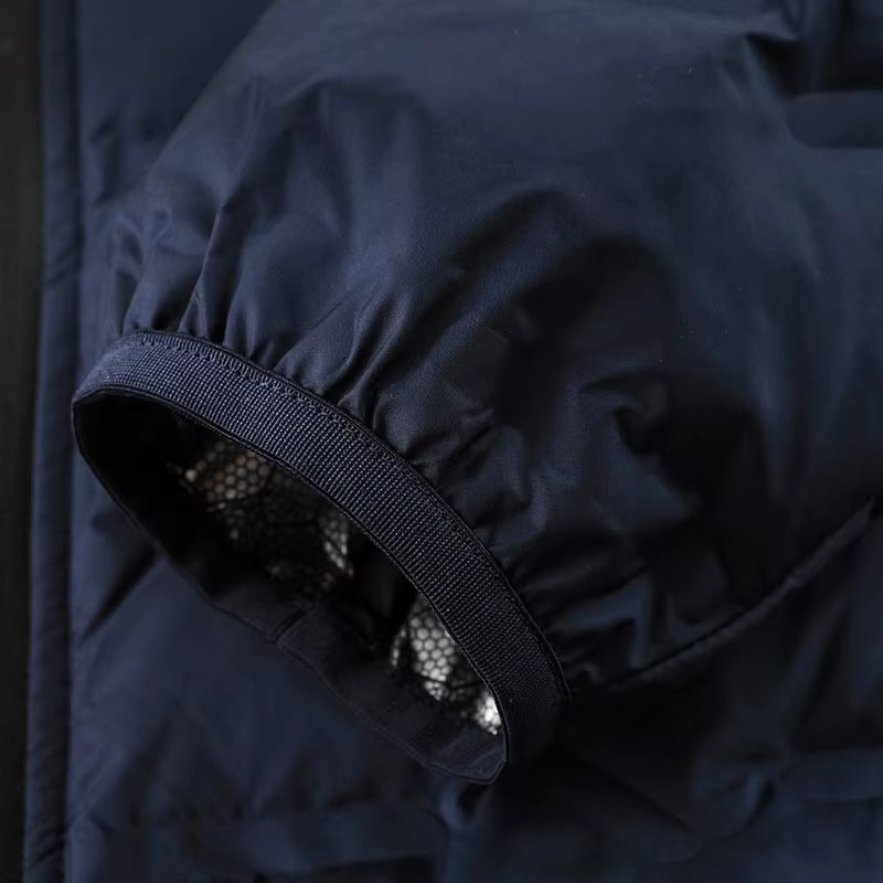 Men's padded jacket with a silver-tone lining and stand collar - view 7